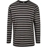 Urban Classics Long Sleeve T-shirt Regular Stripe Grå S Man