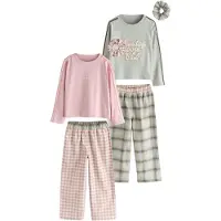 Next Pyjamas chamois / brun / ljusgrön / gammalrosa