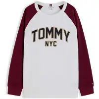 Tommy Hilfiger T-shirt 'VARSITY' beige / mörkröd / svart / vit