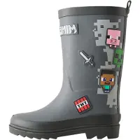 Next Gummistövel 'Minecraft' grå / ljusgrå / rosa / röd