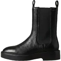 Calvin Klein Leather Stacked Heel Chelsea Boots
