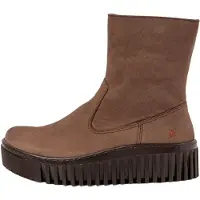 Art för kvinnor. 115311412003_012 Ankelstövlar i läder 1531 brun (40), Hud, 8 till 10 cm, Zip, Casual