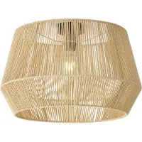 QAZQA Plafondlamp zwart met beige papieren kap 50/50/30 - Combi