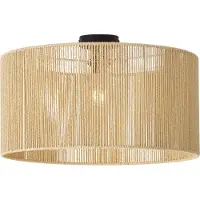 QAZQA Taklampa svart med beige pappersskärm 50/50/25 - Combi