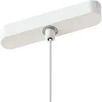 LINDBY LED-pendellampa Lumaro, vit, 27 cm, 48 V, dimbar Lumaro 48V ,, Vitt / opal, Vardagsrum / matsal, Aluminium / grå / zink, Modern