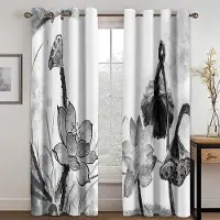 Household supplies MH 2 st Röda Storbladiga Blommor Tunna Polyester Halvskuggande Gardiner för Vardagsrum Fönsterbehandlingar Öljetter Draperier Fri Frakt 2x50W160H(CM)40x63in&Grommet Top