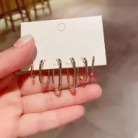 YIRAN Jewelry 925 Sterling Silver Creolörhängen Set För Kvinnor Oval Formade 6-delars Örhängen Set Festpresenter Ny white