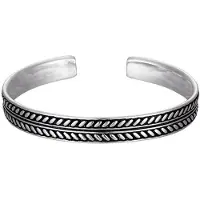 YIRAN Jewelry Nytt Ankomst Vintage Silverfärg Fiskmönster Öppen Armring Armband Handslagen Oregelbunden Armband För Kvinnor Män Smycken gray