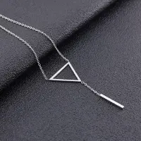 YIRAN Jewelry Personligt Bar Herrhalsband För Kvinnor 'S Rostfritt Stål Smycken Herr 'S Hänge Triangel Organizer Mode Halsband Stjärna silver