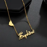 YIRAN Jewelry Atoztide Anpassat Mode Rostfritt Stål Namnhalsband Personligt Bokstav Guld Krona Fjäril Halsband Hänge Namngåva 50cm black