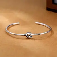 YIRAN Jewelry Ny Mode Populär 925 Sterlingsilver Smycken Armband Vintage Thailändsk Silverstil Kärleksknut Flätade Damarmband Sl024 beige