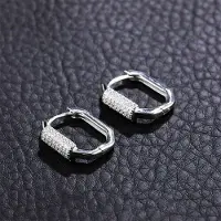 YIRAN Jewelry 925 Sterling Silver Geometriska Zirkon Creoler Enkla Lyxiga Handgjorda Örhängen Dropshipping Grossist silver