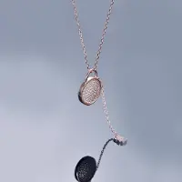 YIRAN Jewelry Tkj Ny Stil Mikroinfattad Full Diamant Rund Märke Silver Damhalsband Enkelt Temperament Tröjkedja Nyckelbenskedja gray