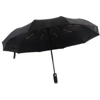 Konnwei Automatiskt Paraply 10 Ribbor Vindtätt Solskydd Dubbelanvändning Reseparaply med LED-ficklampa för Utomhusresor Affärer black