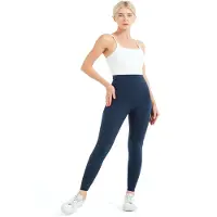 Justever Högmidjade Bantningsbara Laserskurna Sportleggings Petrol Dam - Active