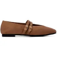 Xti för kvinnor. 14640503-TAUPE Ballerinaskor 146405 brun (39), Karta, Spänne, Casual