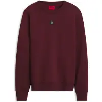 HUGO Cotton-blend sweatshirt with stacked-logo badge
