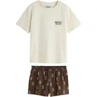 Next Kort pyjamas ecru / blå denim / brun / gul