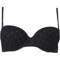 Calvin Klein Lightly Lined Demi Bra Minimalist Emblem Flocked Mesh