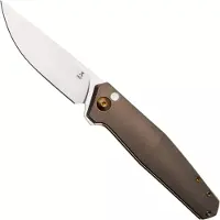 Anso of Denmark Toko TOK-AMB-AMB-BRZ, Stonewashed RWL34, Amber Titanium, Amber Hardware, Bronze Backspacer, pocket knife, Jens Ansø design