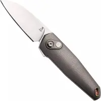 Anso of Denmark Aros 2.0, ARO-GRY-SAT-BRZ, Stonewashed RWL34, Grey Titanium, Satin Hardware, Bronze Backspacer, pocket knife, Jens Ansø design