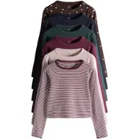 The Set T-shirt marinblå / choklad / smaragd / bär / rosa