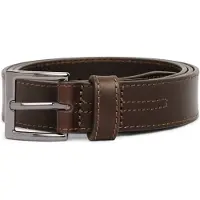 Tommy Hilfiger Topstitch Square Buckle Leather Belt