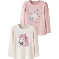 Name it Tröjor - 2-pack - NmfKimia - Antique White/Lotus - - 2 år (92) - Tröja
