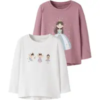 Name it Tröjor - 2-pack - NmfVix - Lila/Bright White Faries - - 6 år (116) - Tröja