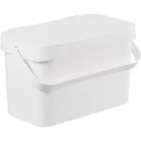 Smartstore Bioavfallsbehållare Collect Biowaste, 5 L, vit bioavfallskärl med handtag och hållarring - 1 st (320110)