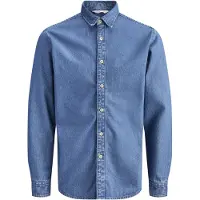 Jack & Jones Skjorta - JjeStanley - Noos - Blue Denim/Mid Blue - - 12 år (152) - Skjorta