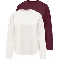 ONLY T-shirt 'ONLHAPPY' cyklamen / vit