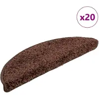 vidaXL Trappmattor 20 st 56x17x3 cm bruna halvrunda