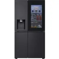 LG 628L InstaView Door in Door Side by Side (Essence Black), Energiklass D, Vatten/is utan röranslutning, Smart Diagnosis med Wi-Fi - GSXE91EVAD