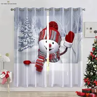 Yiran Furniture Julgran Snö Högtidsdekoration Gardiner Tecknad Film Anpassat Mönster Sovrum Matsal Högtidsdekoration Gardiner 2 Delar W50X130H(CM)X2PCS&Rod pocket