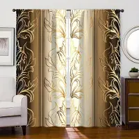 Yiran Furniture 2 st Stilfulla Gardiner med Lövtryck för Vardagsrum, Sovrum och Balkong - Kanalfållsfönsterbehandlingar för Insyn och Dekoration W50 X H160(CM)X2Pcs&Hook