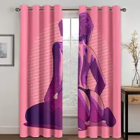 Yiran Furniture 3D Tecknad Serie Sexig Skönhet Gardiner 2 Paneler Pojkar Flickor Rum Sovrum Vardagsrum Arbetsrum Balkong Dekorativa Gardiner 50W60H(CM)X2&Grommet Top