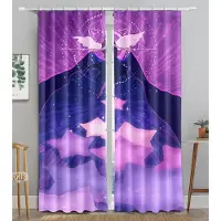 Yiran Furniture Ängelflickor Jungfru Tecknad Barn Mörkläggningsfönstergardin för Vardagsrum Sovrum Badrum Kök Dörr Skåp Dekor Krokar W50 X H130(CM)X2&Grommet Top