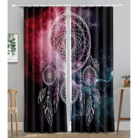 Yiran Furniture Färdiga Lyxiga Drömfångare Tunna Fönstergardiner För Barnrum Vardagsrum Badrum Kök Dörr Hall Hem 2 Delar Till Salu W50 X H130(CM)X2&Grommet Top