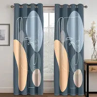 Yiran Furniture Eleganta Abstrakta Konstverk Morandi Fönstergardiner Persienner För Barn Sovrum Vardagsrum Badrum Kök Dörr Hall Heminredning W50 X H130(CM)X2&Grommet Top