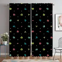 Yiran Furniture Eleganta rumsgardiner för kamera Animal Crossing vardagsrumsgardin Heminredningsgardiner 2 stycken Halloweendekoration Rullgardiner W60xH90cmx2pcs-CL
