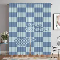 Yiran Furniture Rutig mörkläggningsgardin för rum 2 paneler antimyggardiner heminredningsgardiner halloweendekoration rullgardiner vardagsrum W60xH90cmx2pcs-CL