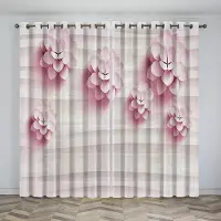 Yiran Furniture Färdiga Blommor Tryck Tunna Fönstergardiner För Barn Sovrum Vardagsrum Badrum Kök Dörr Hall Skåp Heminredning2Delar W50 X H130(CM)X2&Grommet Top