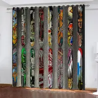 Yiran Furniture Drömsk Abstrakt Konst Oljemålning Fönstergardiner för Barnrum Vardagsrum Badrum Kök Dörr Hall Skåp Till Salu 2 stycken W50 X H130(CM)X2&Grommet Top