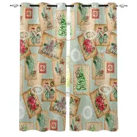 Yiran Furniture Tecknad Söt Glans Julgran Röd Flicka Fönstergardiner För Barn Sovrum Vardagsrum Badrum Kök Dörr Hall Heminredning 2 st W50 X H130(CM)X2&Grommet Top