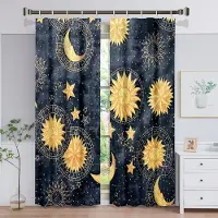 Yiran Furniture Tarot Mandala Spirituell Färgglada Fönstergardiner i Barnrum Vardagsrum Hallbehandlingar Köksdekoration Draperier Persienner W50 X H130(CM)X2&Grommet Top