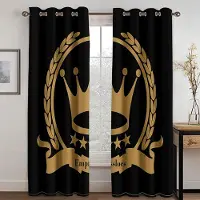 Yiran Furniture 2 paneler Rosa Drottning Kung Krona Gardiner Persienner Fönsterdekoration för Barn Flickors Sovrum Kontor Kök Vardagsrum Öljetter upptill (W50H130cm)-2pcs&Grommet Top brown