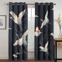 Yiran Furniture Anime Berg Solnedgång Gardiner för Sovrum Gardiner för Vardagsrum Lyx Japansk 3D Digitaltryck Cortina Para Quarto W50 X H130(CM)X2&Grommet Top
