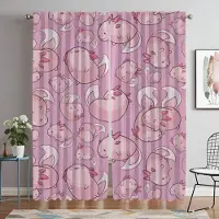Yiran Furniture Söta Axolotl Moderna Vardagsrumsgardiner för Kamera Mörkläggningsgardin för Rum 2 Paneler Halloween Dekoration Persienner Avskärmning Hem W60xH90cmx2pcs-CL