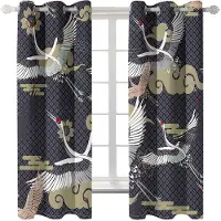 Yiran Furniture Fågel Djur Rödtrast Luktfria Persienner Hall Tunn Fönstergardiner för Barn Vardagsrum Sovrum Badrum Dörr Kök Dekor W50 X H130(CM)X2&Grommet Top